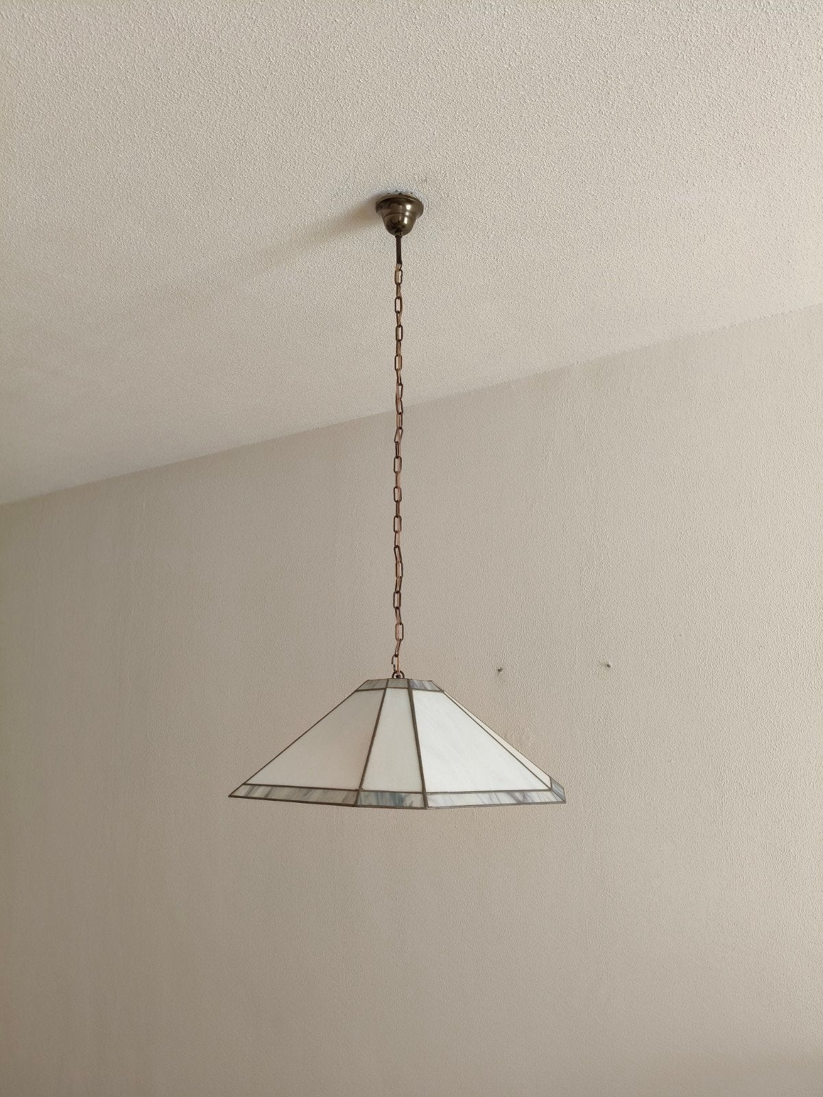 Vintage Tiffany-stijl hanglamp, Ophalen of Verzenden, Zo goed als nieuw, Kunststof