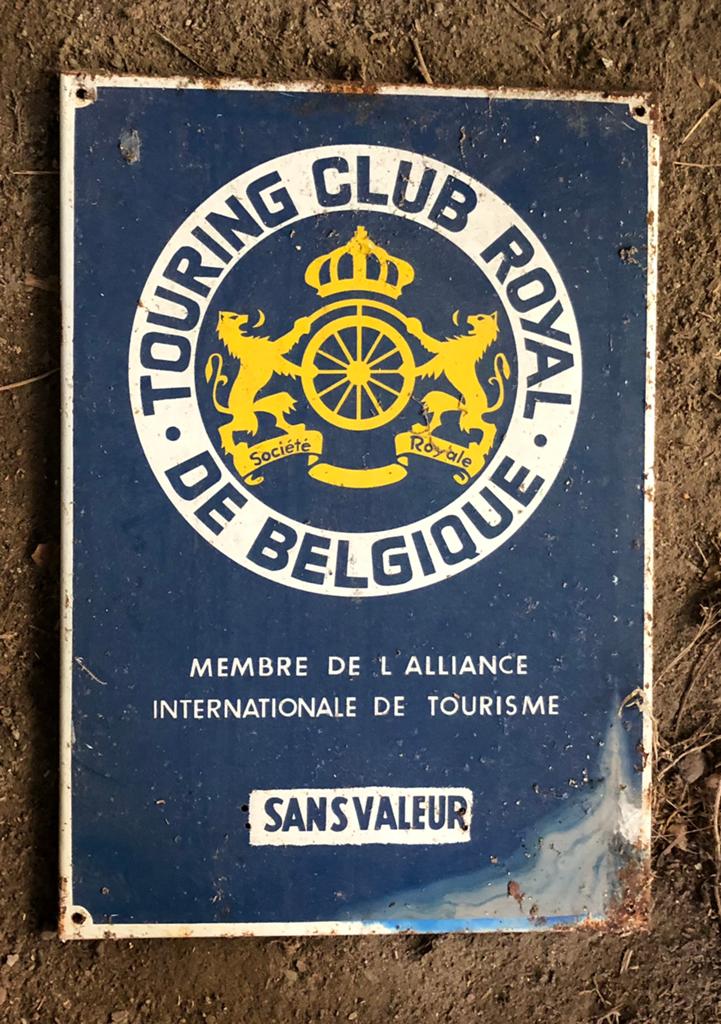 Plaque Vintage TOURING CLUB ROYAL BELGIQUE, Collections, Enlèvement, Utilisé, Panneau publicitaire