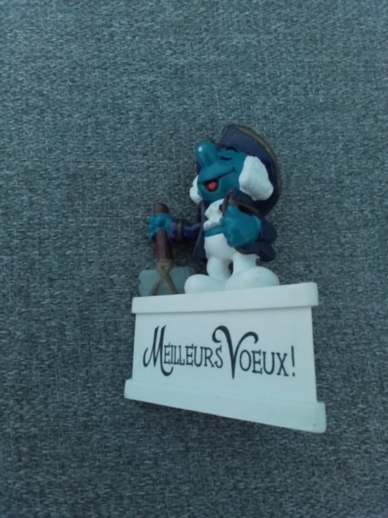 smurf smurf 20505 George Washington voetstuk peyo 1984, Verzenden, Zo goed als nieuw, Overige Smurfen, Poppetje, Figuurtje of Knuffel