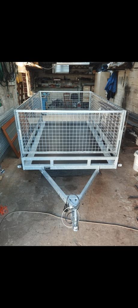 Remorque NEUVE doubles essieux 2m60 1m44 grillage grillagé, Enlèvement, Neuf