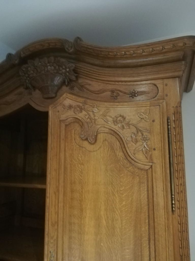 Eiken wandkast, Ophalen, Met deur(en), 200 cm of meer, Eikenhout