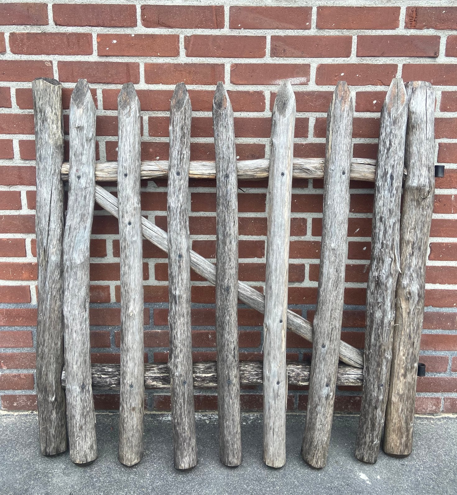 Kastanjehek - Poortje, Ophalen, Zo goed als nieuw, Hout
