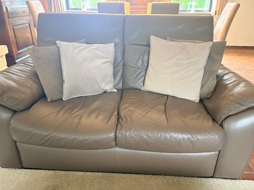 Lederen tweezit Natuzzi, Huis en Inrichting, Ophalen, Gebruikt, 150 tot 200 cm, Tweepersoons