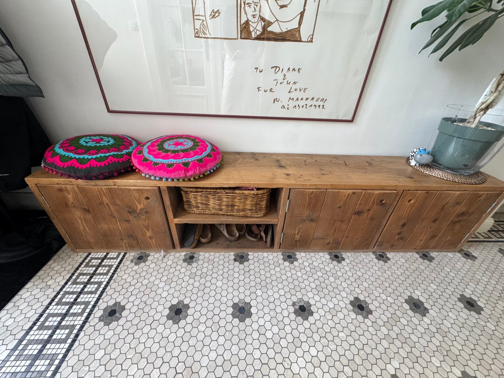 Meuble bas ou meuble TV en bois, Maison & Meubles, Enlèvement, Comme neuf