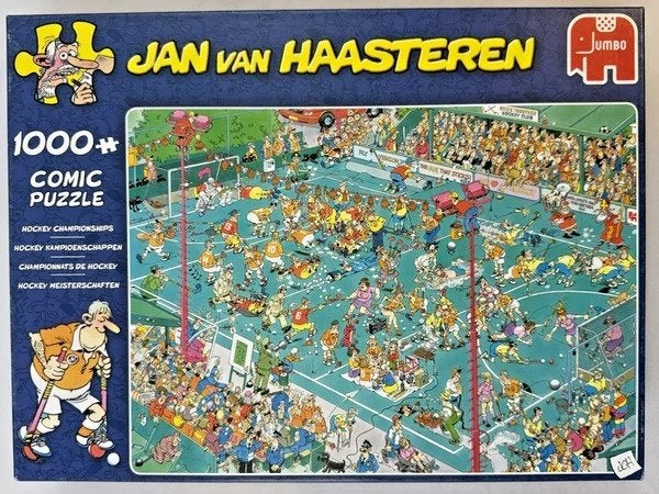 Jan van Haasteren Puzzel 1000 st. Hockey kampioenschappen, Verzenden, 500 t/m 1500 stukjes, Zo goed als nieuw, Legpuzzel