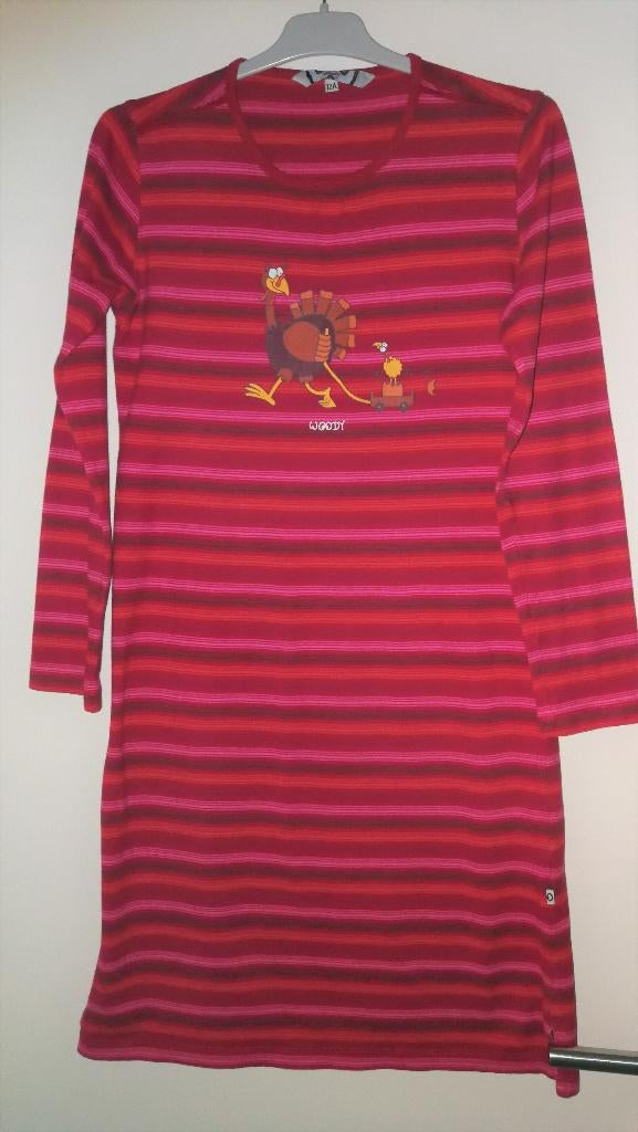 Woody warm slaapkleed "kalkoen" - maat 152, Nacht- of Onderkleding, Meisje, Ophalen of Verzenden, Zo goed als nieuw