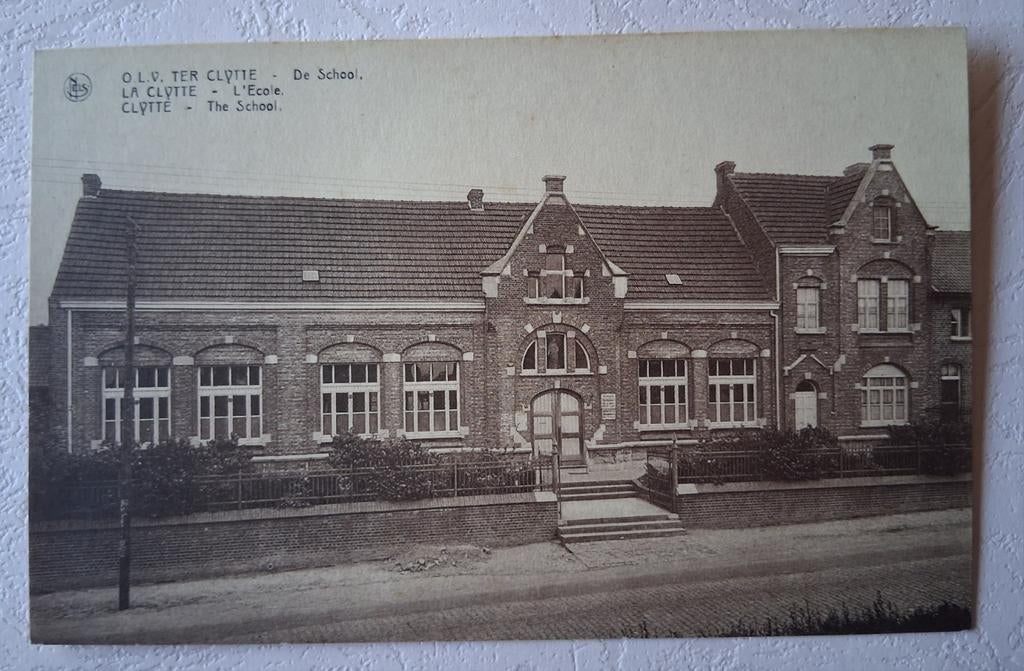 Vintage Postkaart De Klytte school, Verzamelen, Ophalen of Verzenden