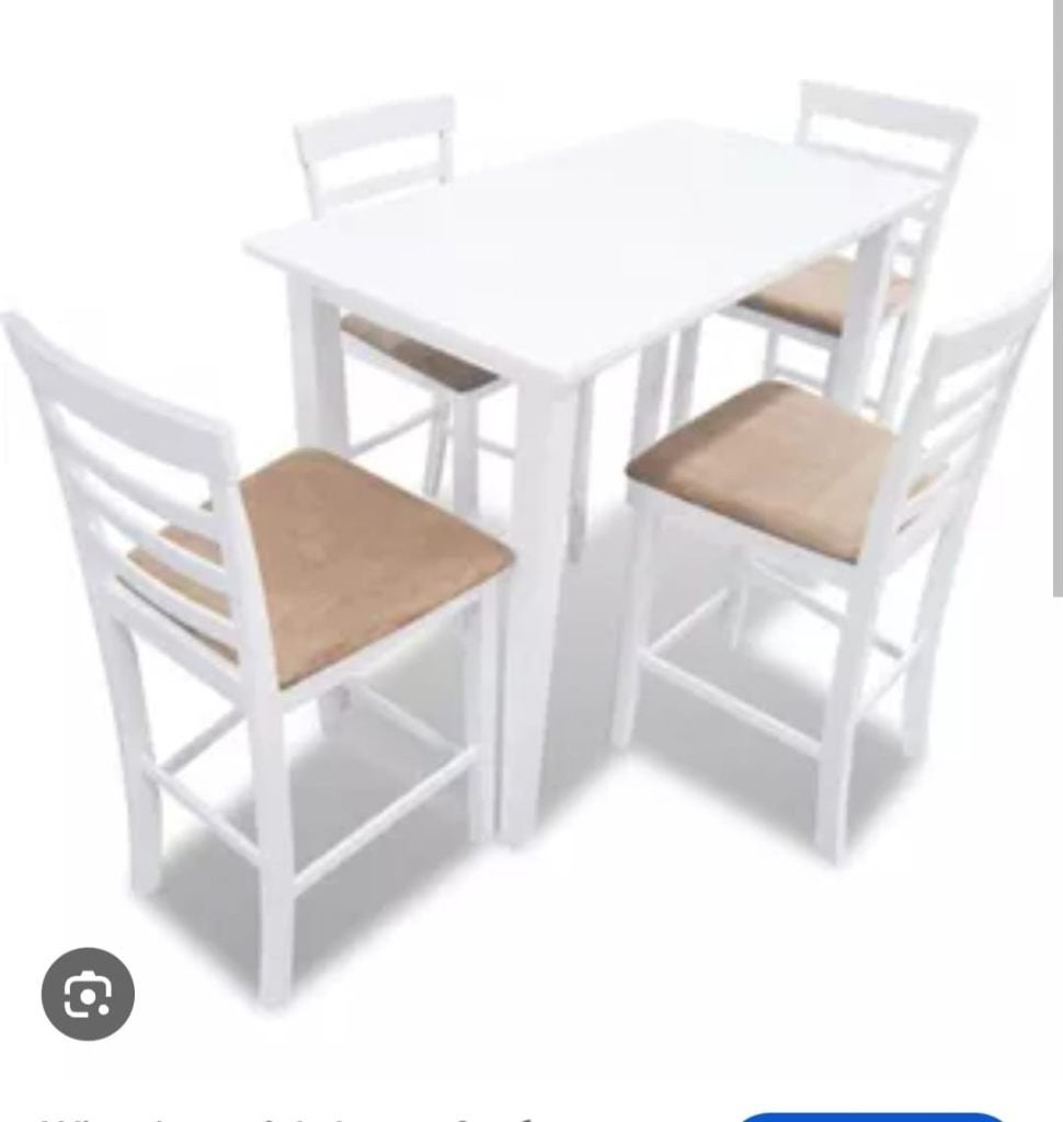 Hoge tafel met 4 krukken, Ophalen