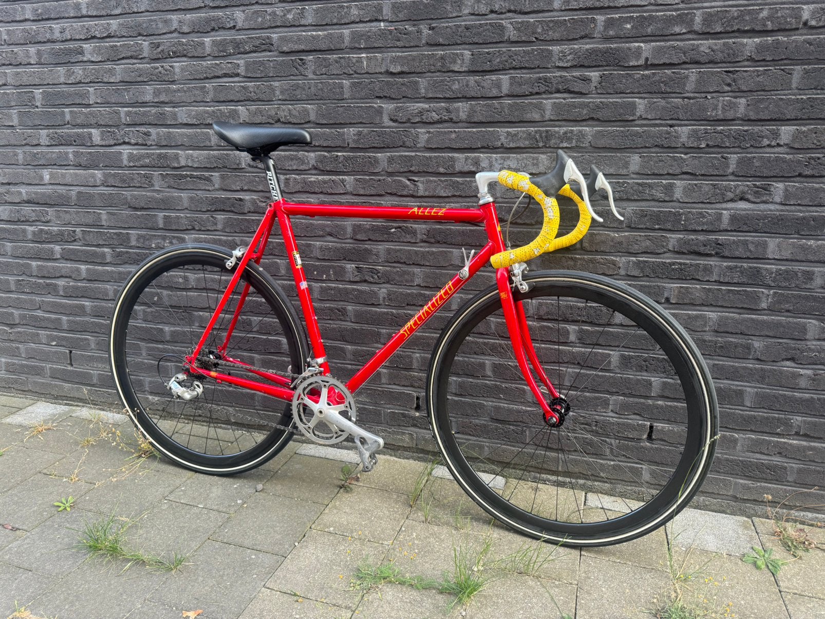 Vintage Specialized allez koersfiets - carbon tubewielen, Fietsen en Brommers, Fietsen | Racefietsen, Gebruikt, Staal, Velgrem
