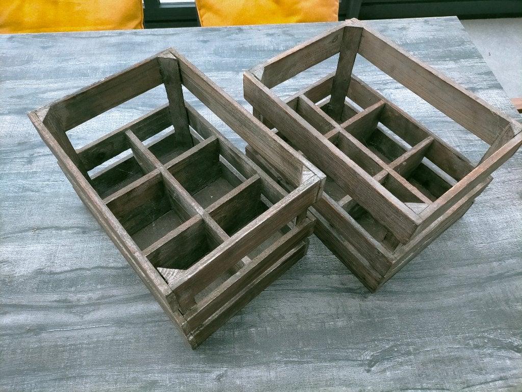 2 caisses en bois vintage pour rangement de bouteilles., Bricolage & Construction, Bois & Planches, Enlèvement, Utilisé, Planche
