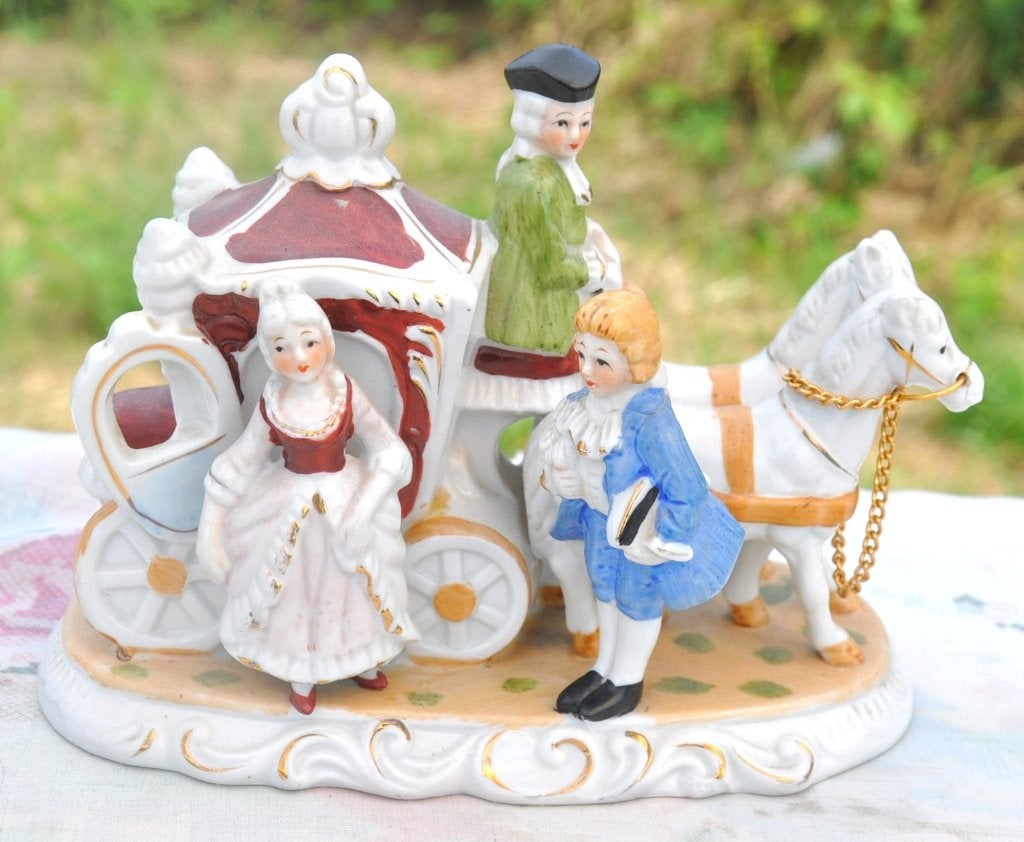 carrosse en faïence colorée, Antiek en Kunst, Antiek | Keramiek en Aardewerk, Ophalen of Verzenden