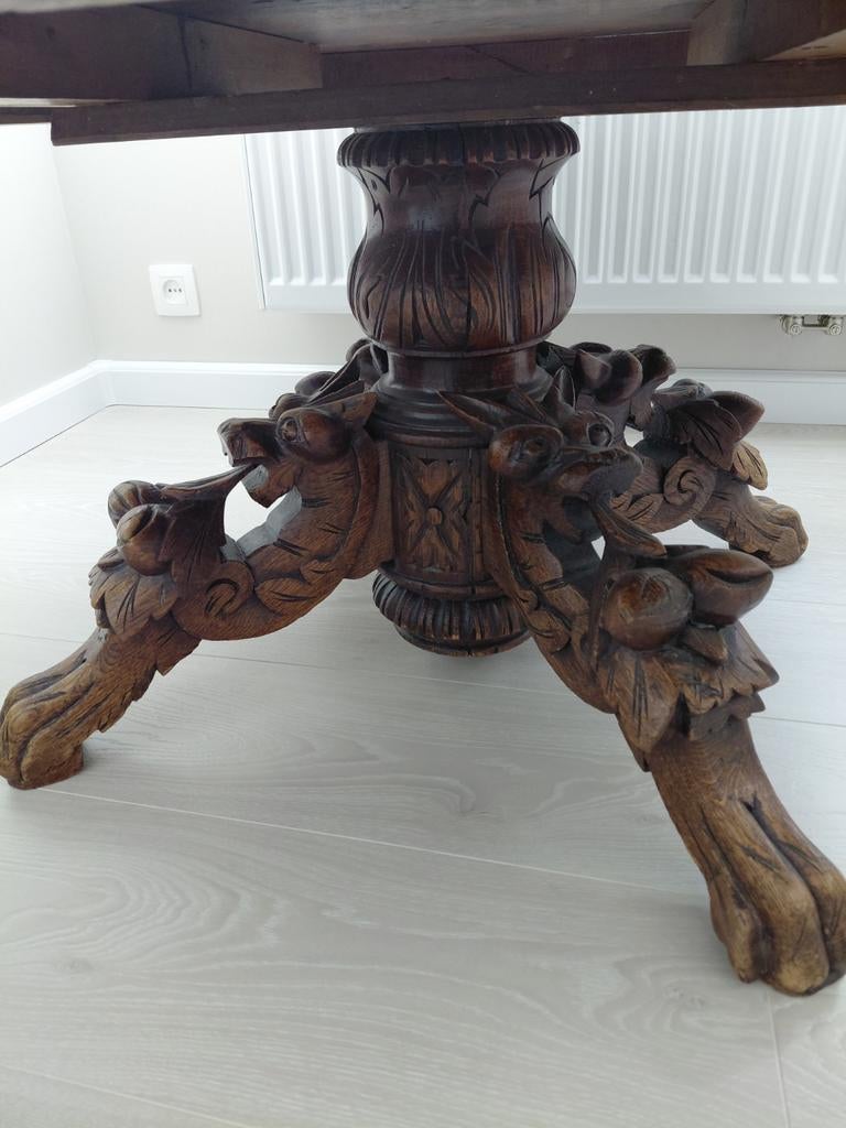 Salontafel antiek Vossekop, Ophalen, 100 tot 150 cm, 50 tot 75 cm, Eikenhout