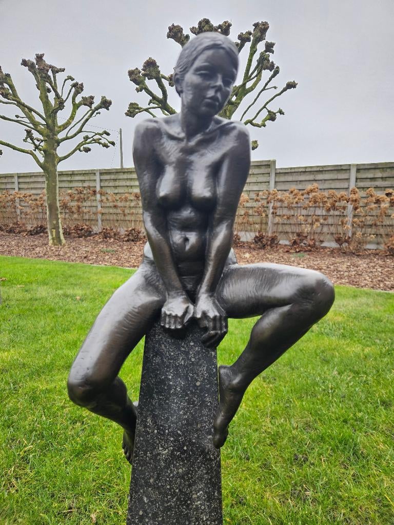 Duriez Irénée kunstbeeld vroeg werk zittend naakt,ook andere, Ophalen of Verzenden