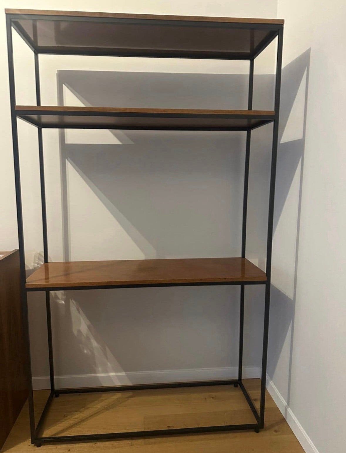 Vintage plank van teakhout en smeedijzer (niet Ikea), Maison & Meubles, Enlèvement, Utilisé