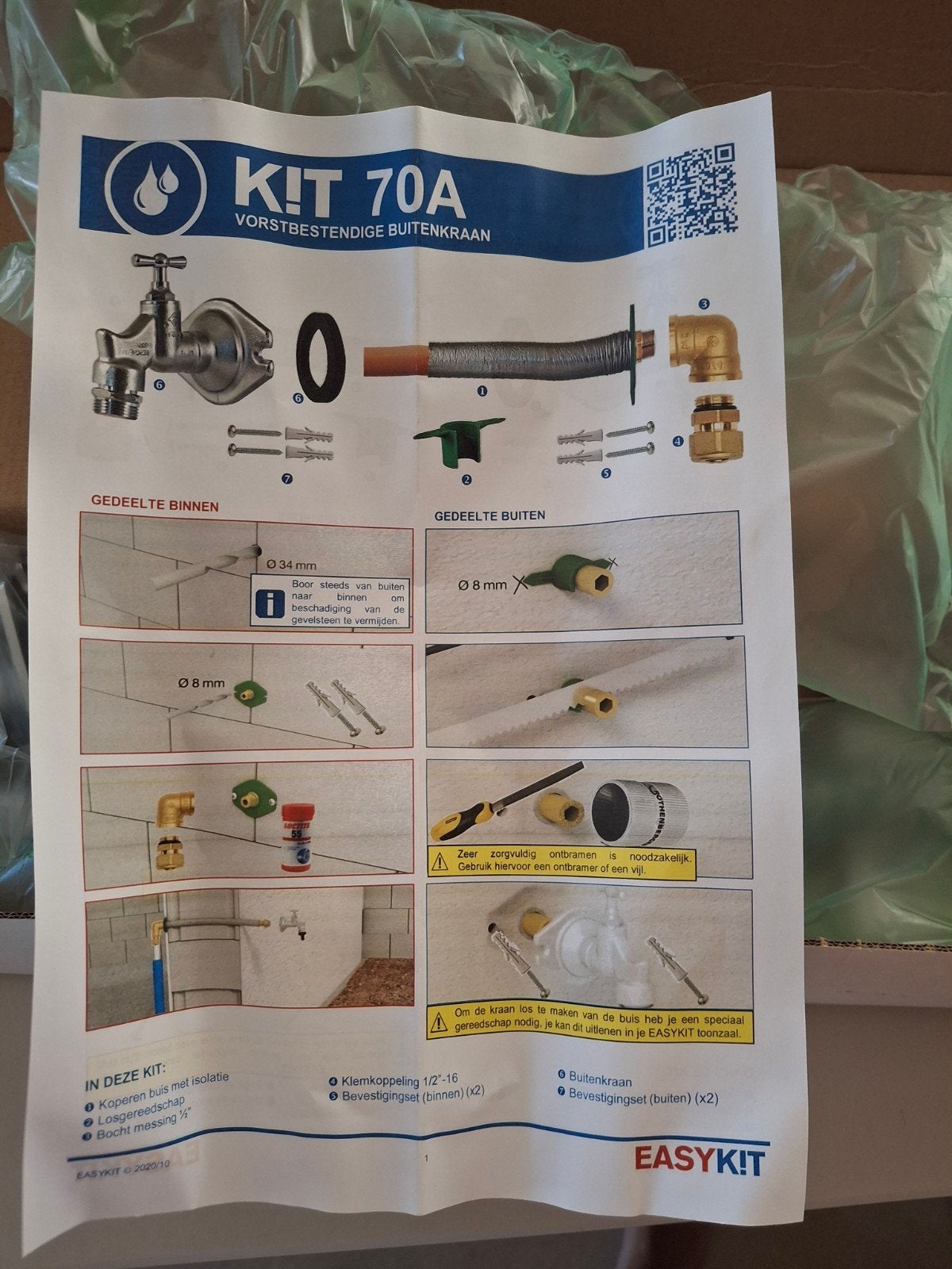 kit voor  vorstvrije buitenkraan, Enlèvement, Neuf