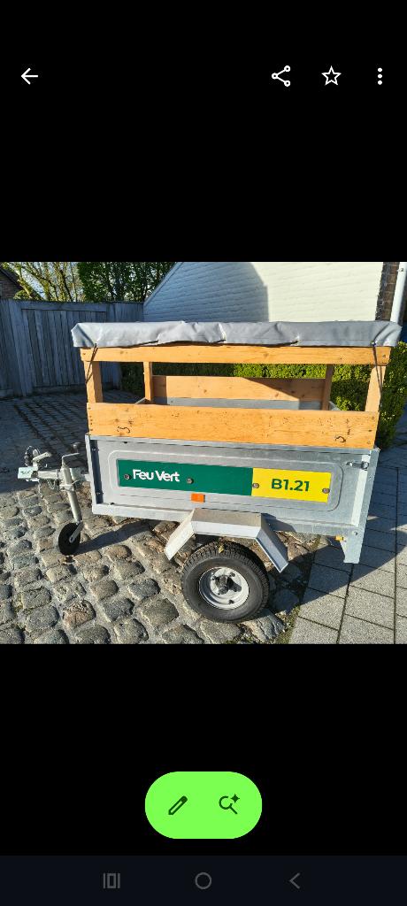 Remorque feu vert B1 21, Enlèvement, Comme neuf