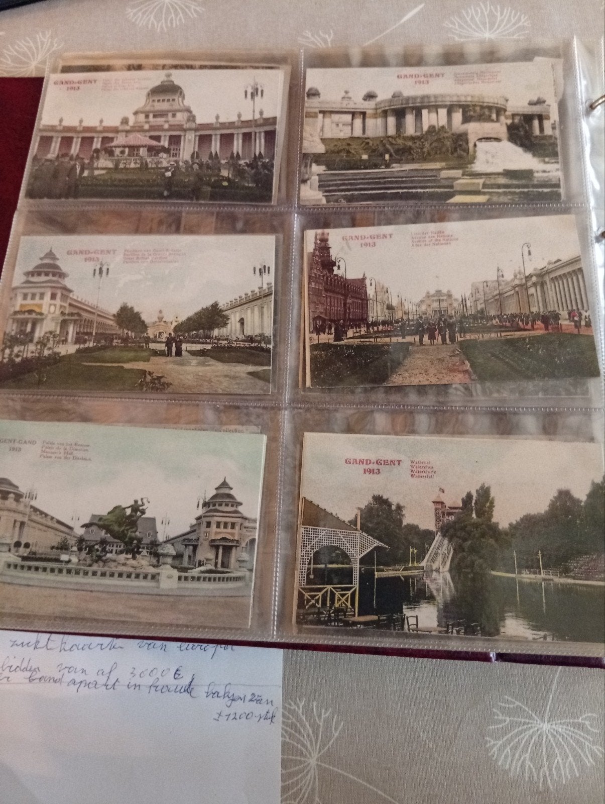 postzichtkaarten van de wereldtentoonstelling 1913 Gent, Ophalen