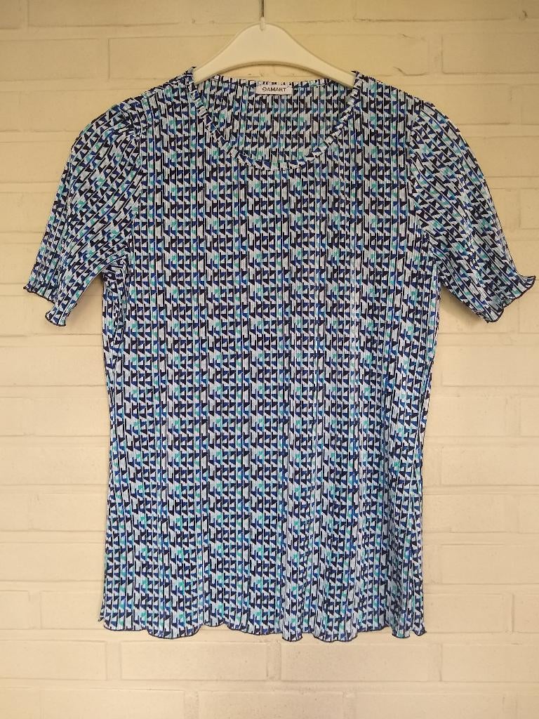 T-shirt à motif (petits triangles), Damart, S - NOUVEAU, Neuf, Manches courtes, Autres couleurs, Taille 36 (S)