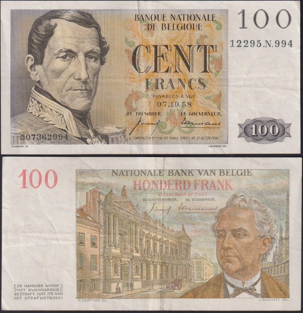 5 billets de 100 Francs Belges, Envoi, Série
