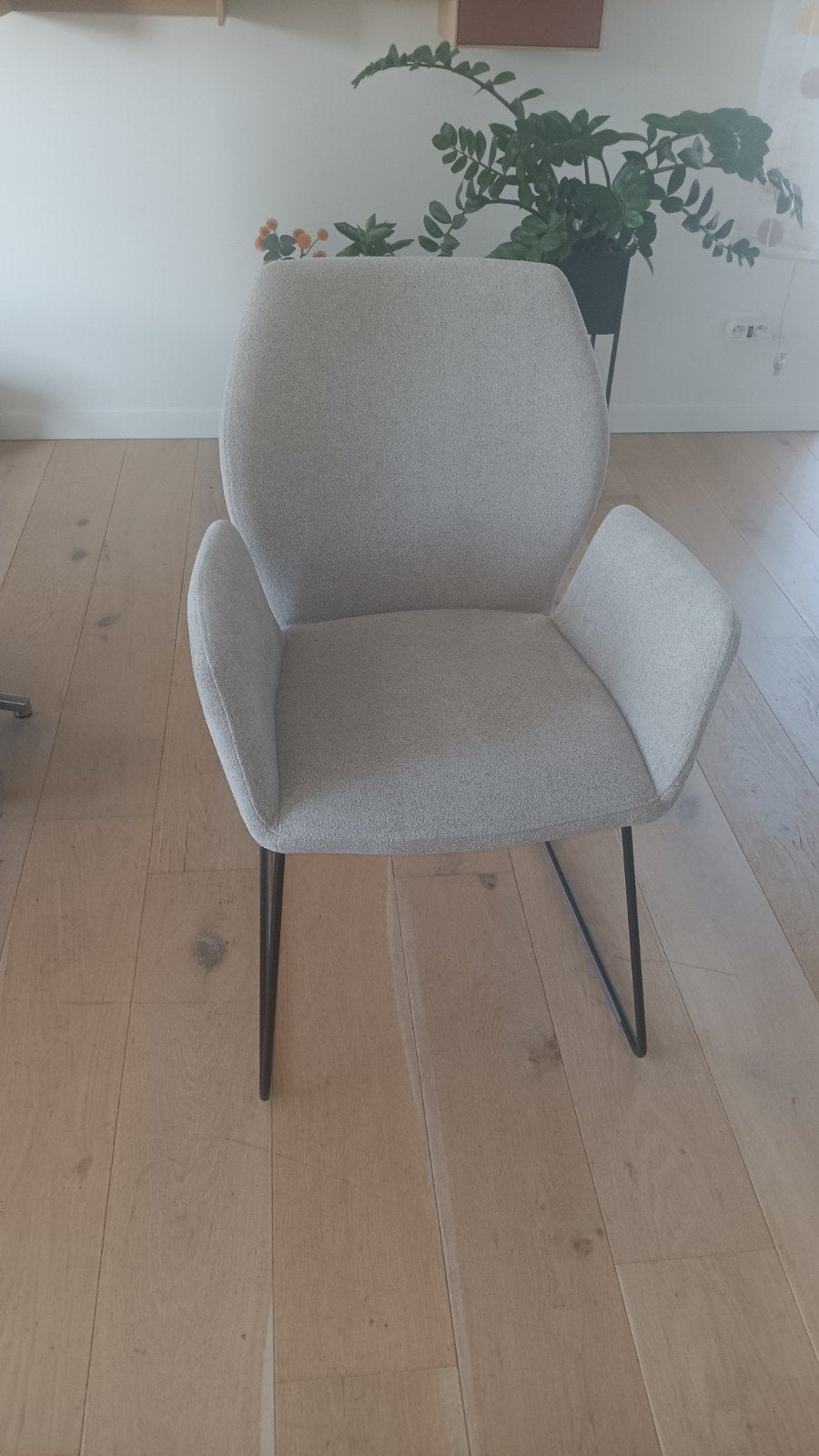 6 eetkamerstoelen Misaki, lichtgrijs, Maison & Meubles, Enlèvement, Comme neuf, Gris, Tissus