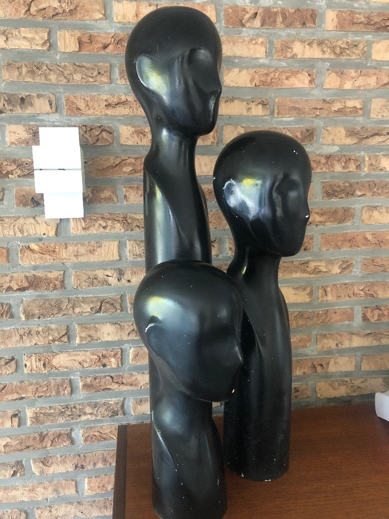 3 têtes de mannequins vintage en brocante, Antiquités & Art, Enlèvement