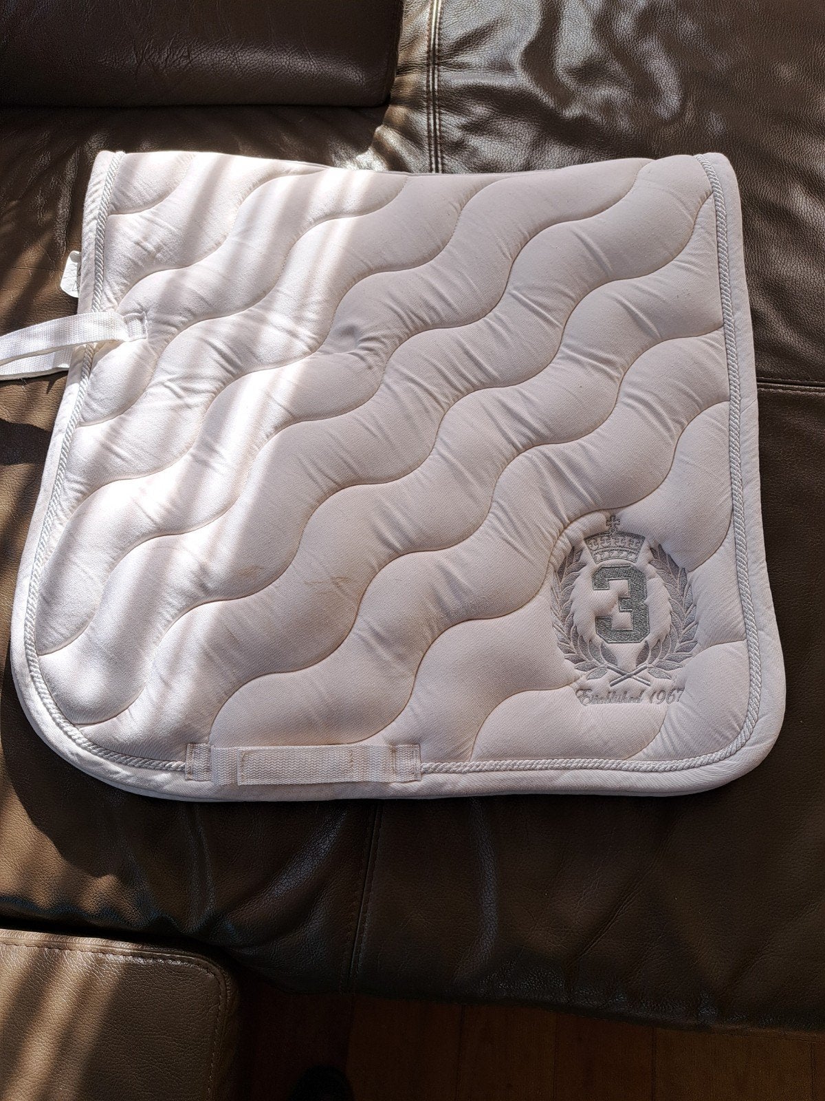 witte full paardendek voor onder zadel met polo club embleem, Dieren en Toebehoren, Full (L), Wit, Katoen, Nieuw