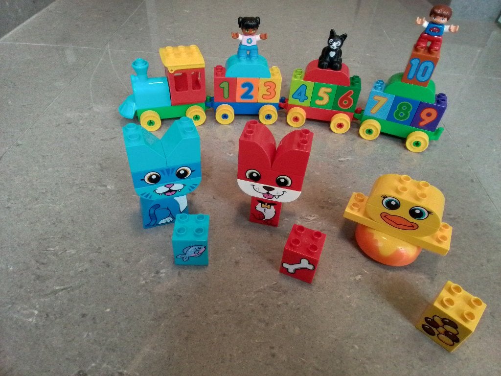 Duplo set mijn 1ste puzzel dieren + getallentrein, Ophalen, Zo goed als nieuw, Compleet, Duplo