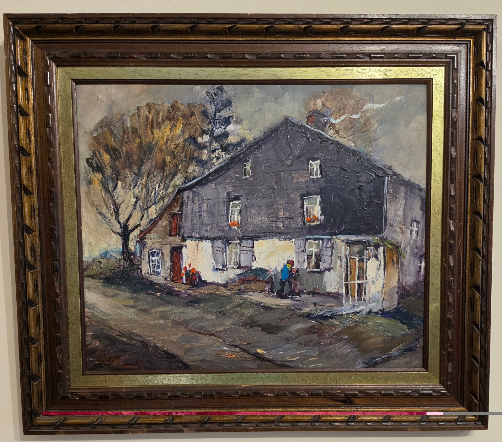 Jean Legrand – Huile sur toile – Maison ardennaise, Antiquités & Art, Art | Peinture | Classique, Enlèvement, Paysage, Toile