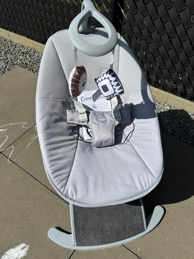 Chicco Comfy Wave elektrische babyschommel/wipstoel grijs, Kinderen en Baby's, Wipstoeltjes, Ophalen, Schommelstoel, Chicco, Met gordel(s) of riempje(s)
