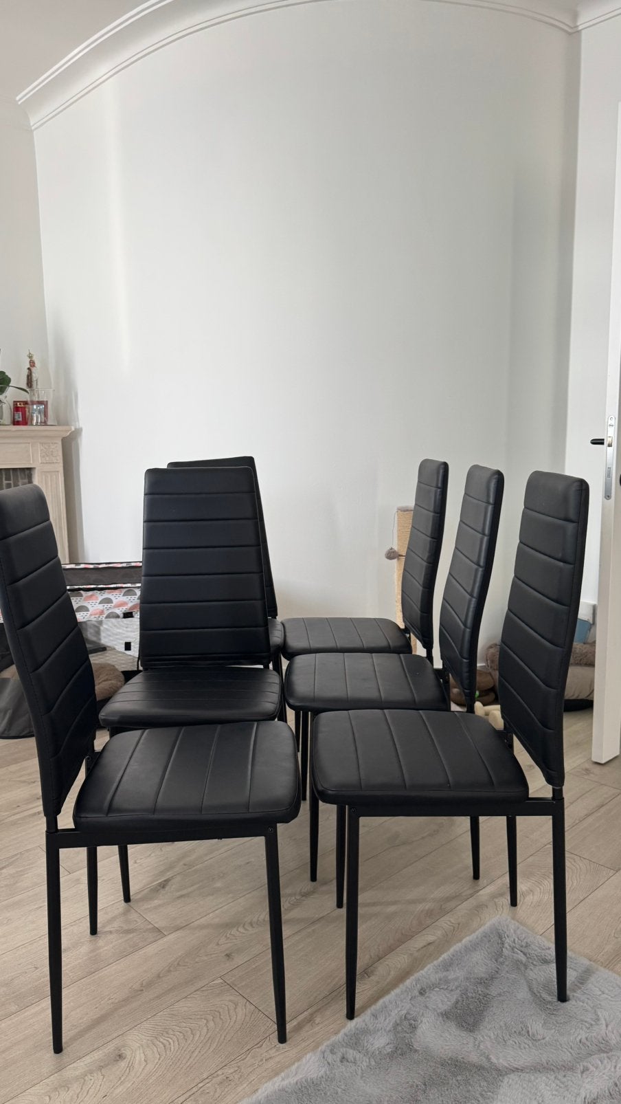 6 leren stoelen te koop (per stuk), Huis en Inrichting, Stoelen, Zwart, Leer, Ophalen of Verzenden, Zo goed als nieuw