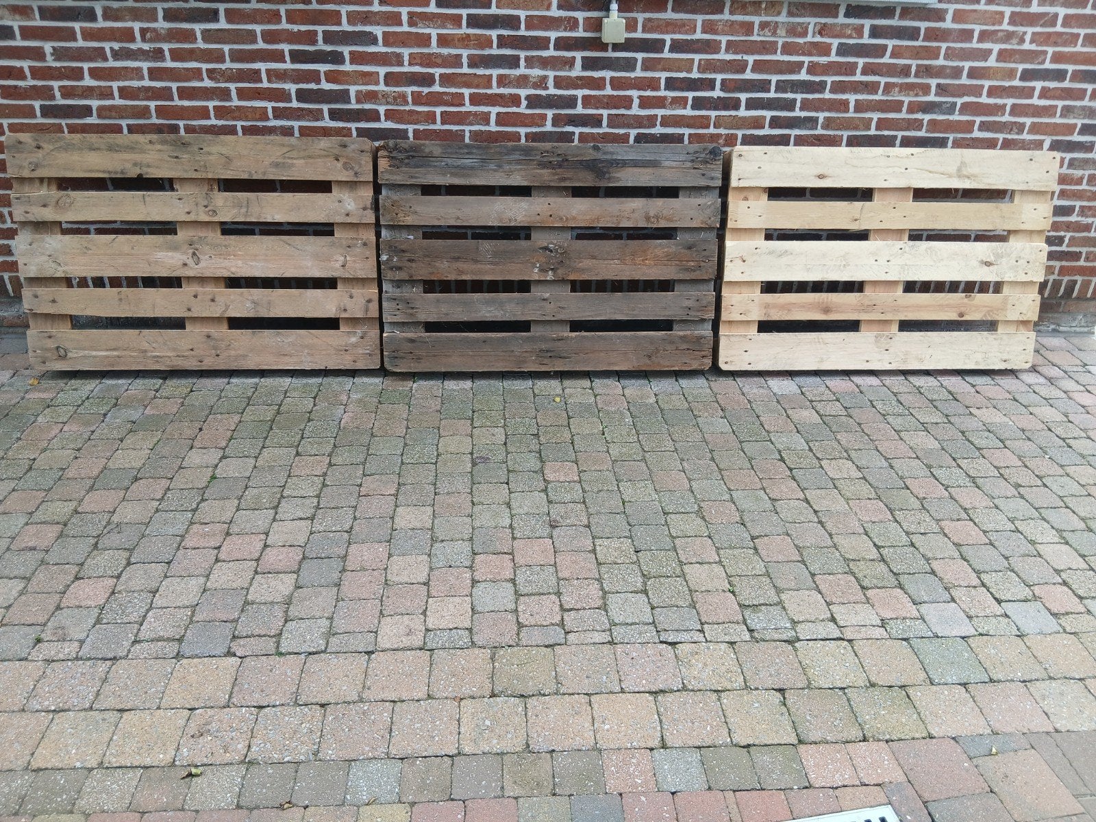 Drie Europaletten, goede staat., Bricolage & Construction, Enlèvement