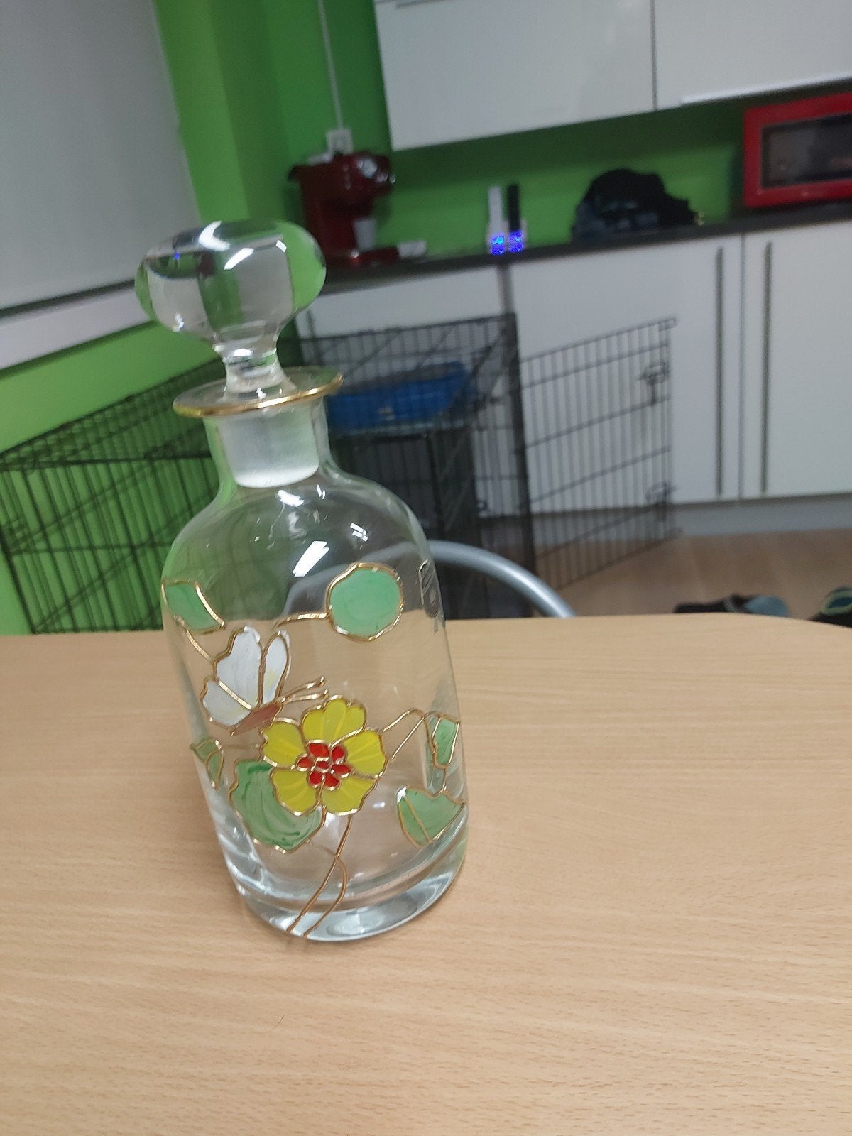 prachtige zeldzame vintage glazen karafpracht, Antiek en Kunst, Ophalen