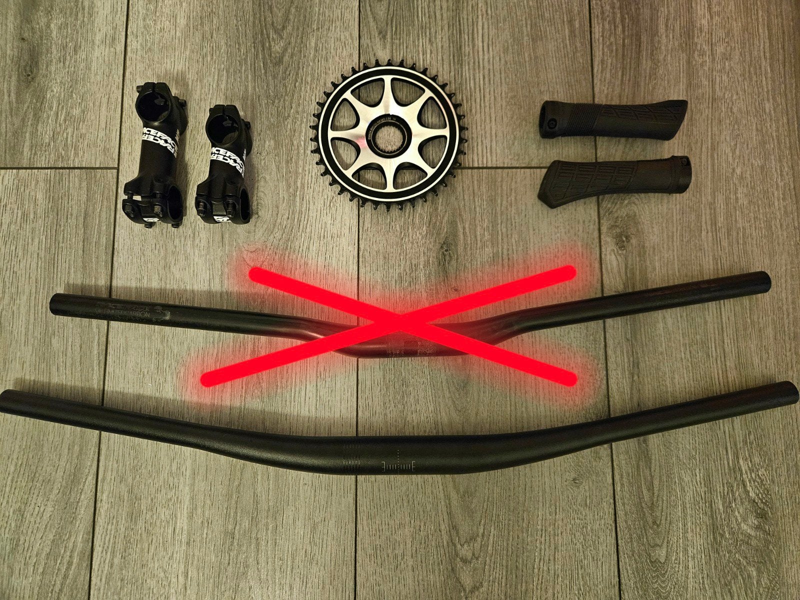 stuur - kettingblad - handvatten, Fietsen en Brommers, Ophalen of Verzenden, Elektrische fiets, Stuur, Carbon
