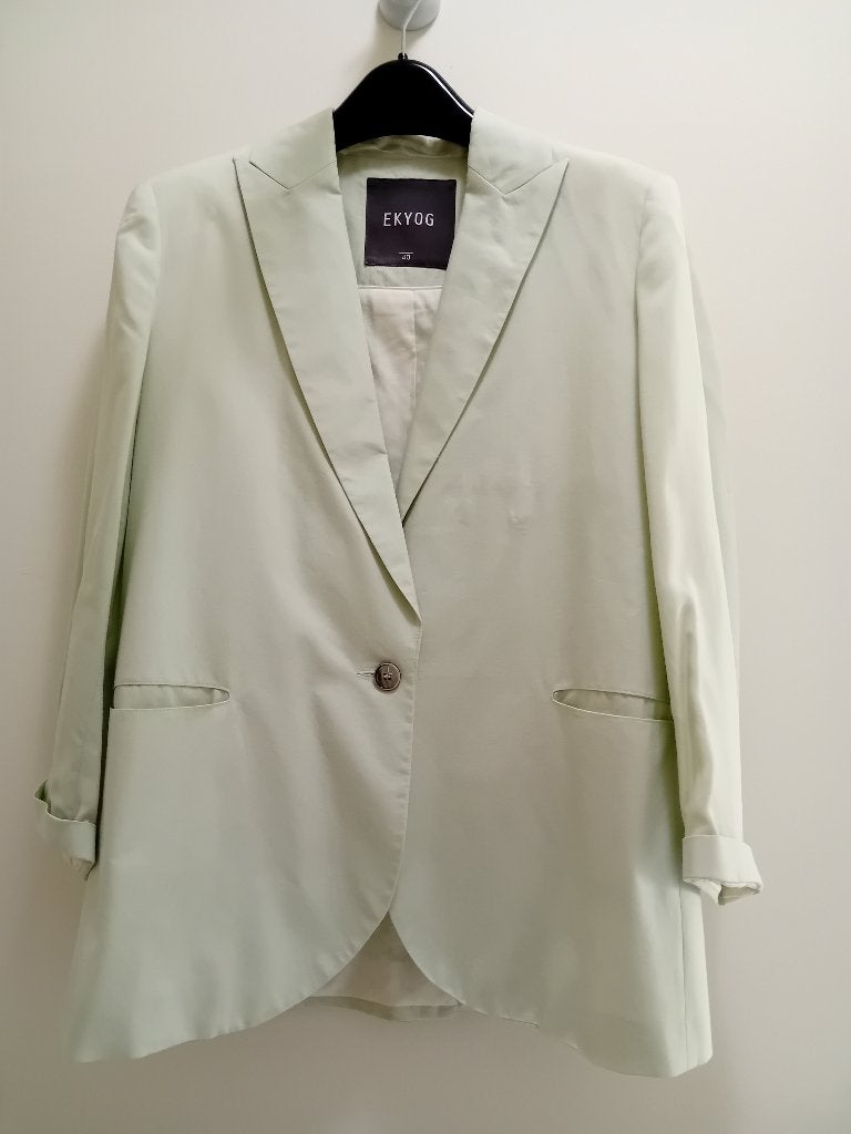 Blazer Ekyog, coton, couleur vert clair pastel L/40/12, Taille 38/40 (M), Enlèvement ou Envoi, Comme neuf, Ekyog
