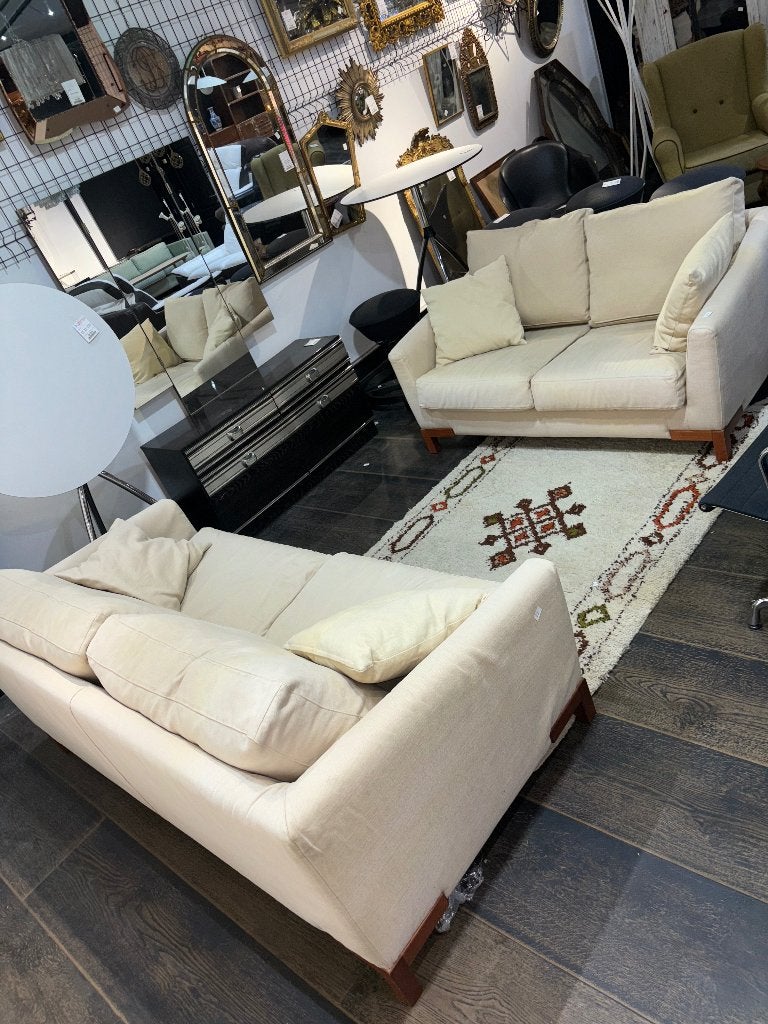 Salon Sancal tissu beige 2 places x2 design, Enlèvement ou Envoi, Sancal, ., .