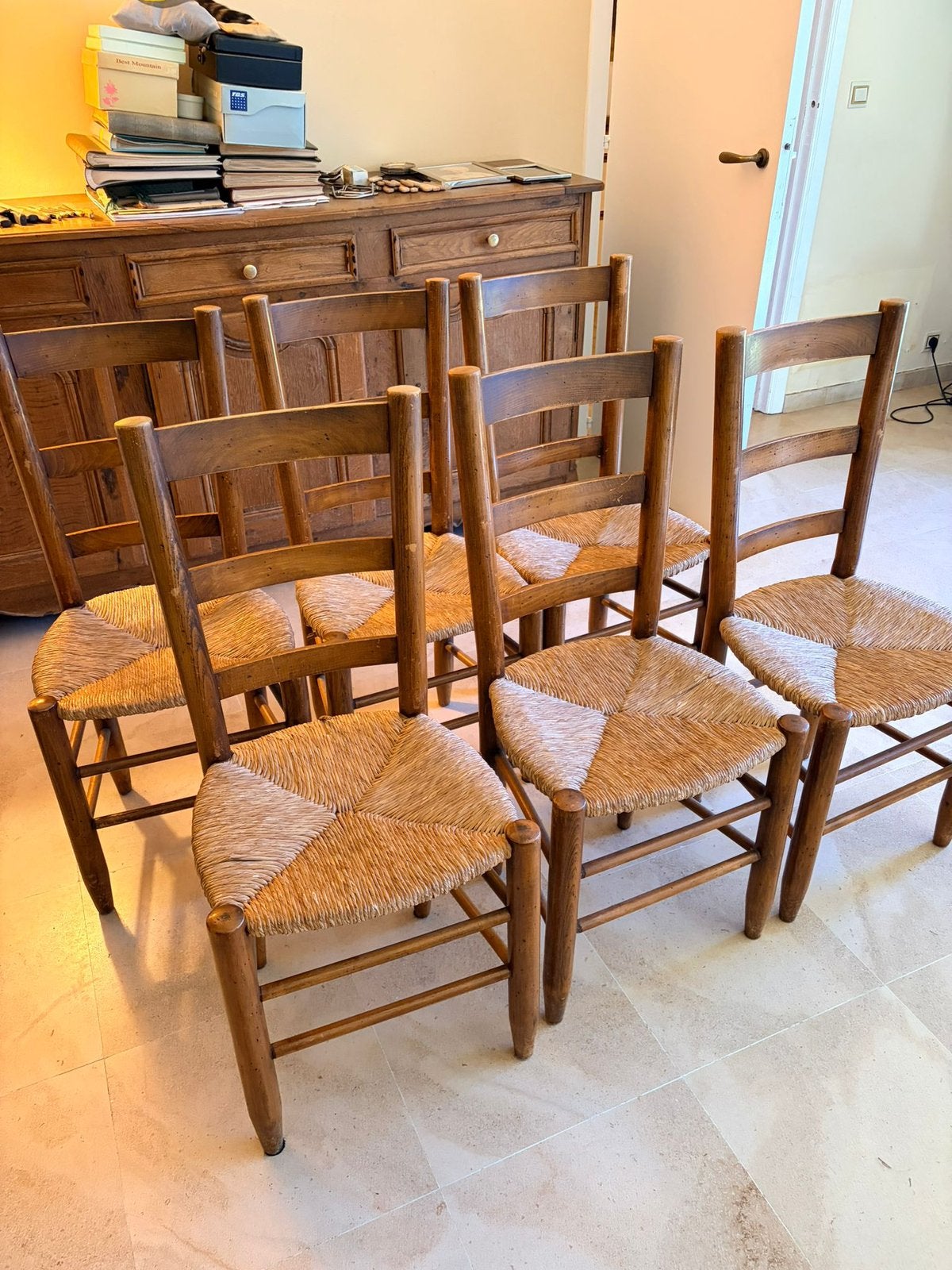 Lot de 6 chaises en chêne (faire offre), Maison & Meubles, Enlèvement, Utilisé, Bois, Cinq, Six Chaises ou plus