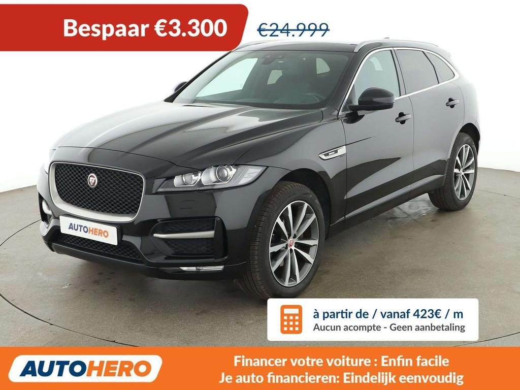 Jaguar F-Pace 25d R-Sport AWD (bj 2019, automaat), Auto's, Jaguar, Zwart, Leder, 198 g/km, 177 kW