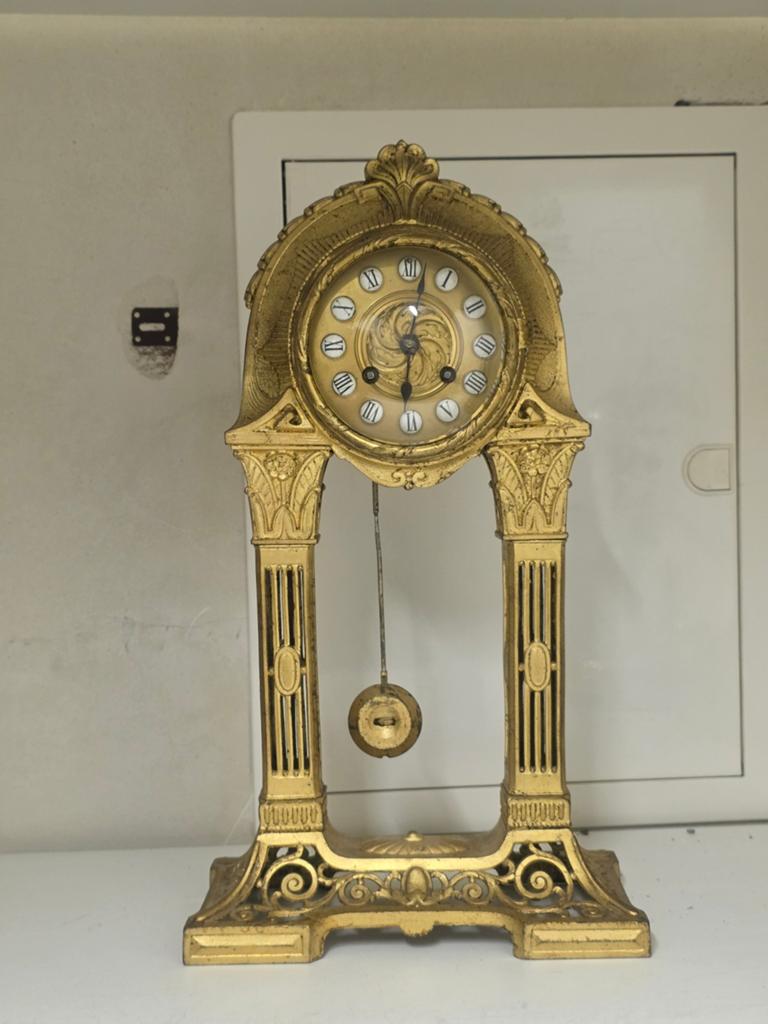 Unieke Antieke Portico Klok – 40 cm – Werkend &Zeer Zeldzaam, Ophalen of Verzenden