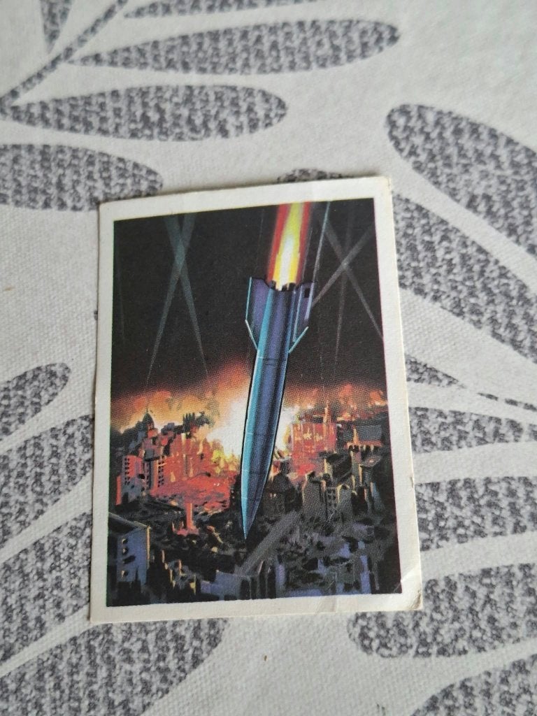Prentje/Chromo : V-2 / Chocolade Jacques, 1960 tot 1980, Gebruikt, Ophalen of Verzenden, Prent