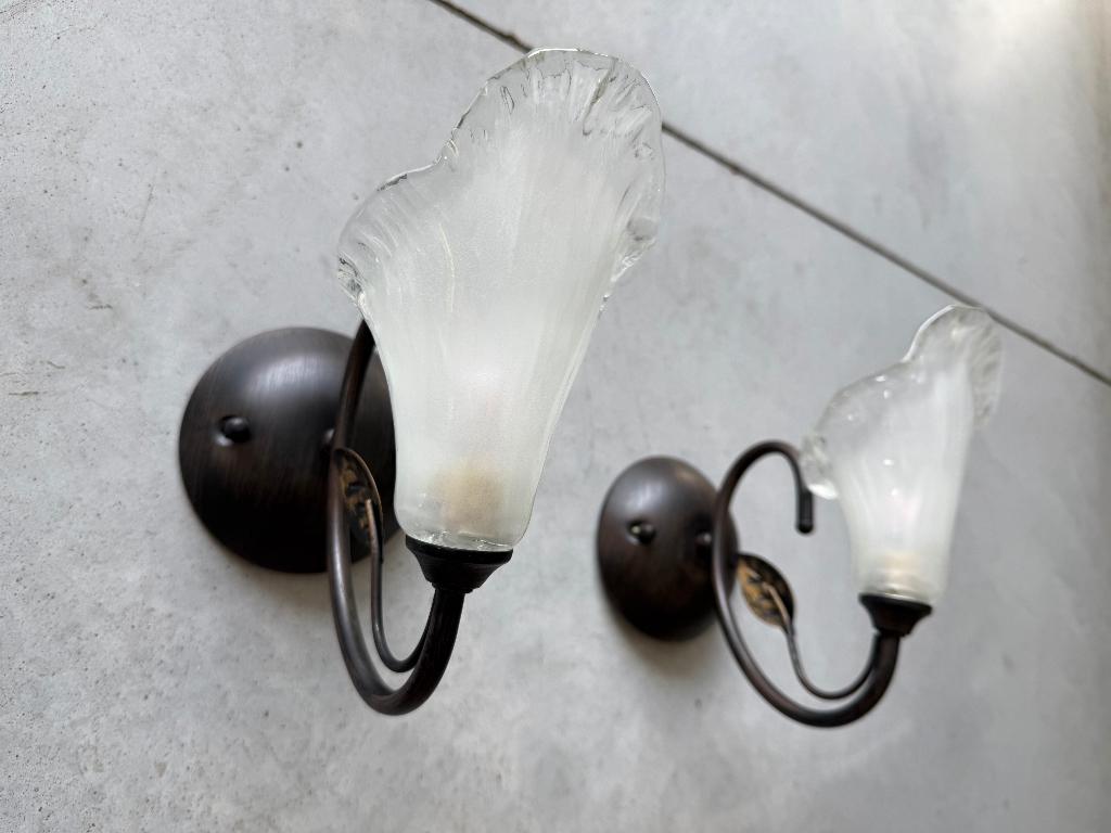 2 wandlampjes, Maison & Meubles, Enlèvement ou Envoi, Comme neuf, Verre, Klassiek modern