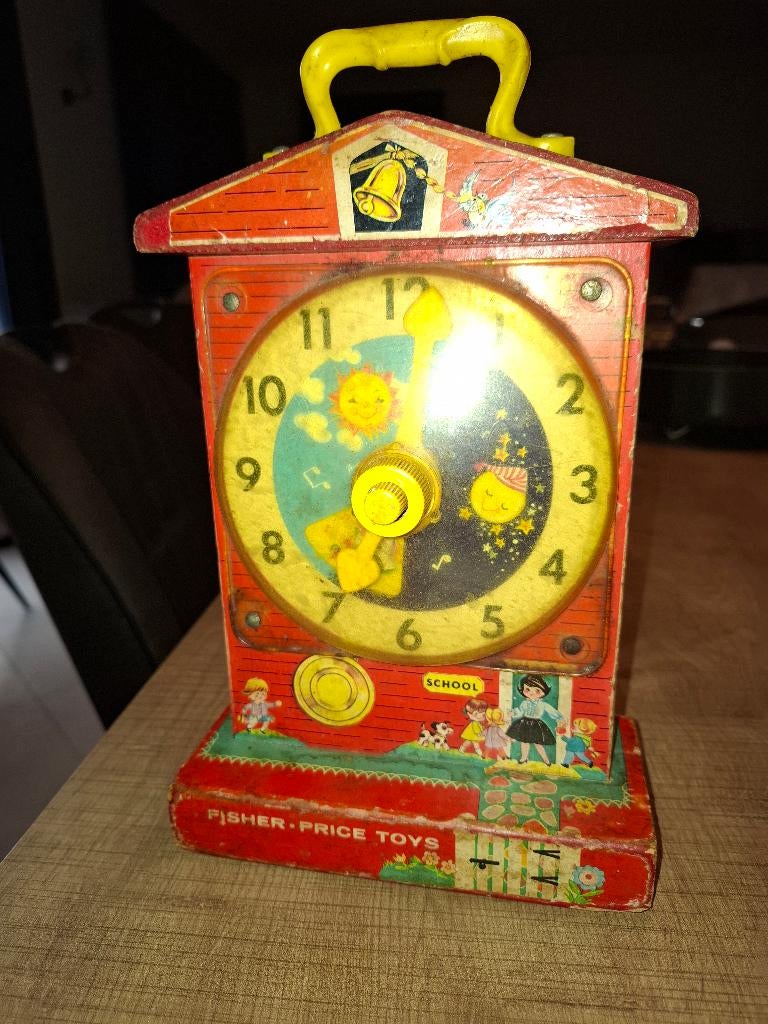 speelgoed ficher price klok nostalgie vintage, Ophalen, Gebruikt, Overige typen, Met geluid