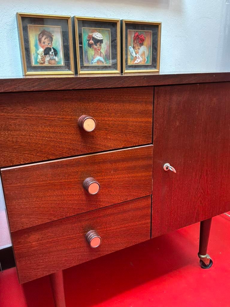 Vintage kastje, Utilisé, 50 à 100 cm, Retro, vintage, scandinavische stijl, Avec tiroir(s)