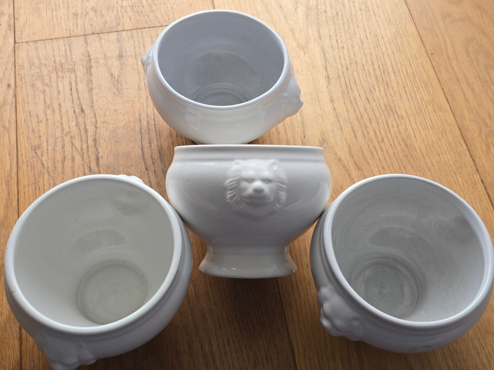 Bols élégants en céramique à tête de lion blanc — Ensemble d, Maison & Meubles, Cuisine| Tupperware, Enlèvement ou Envoi