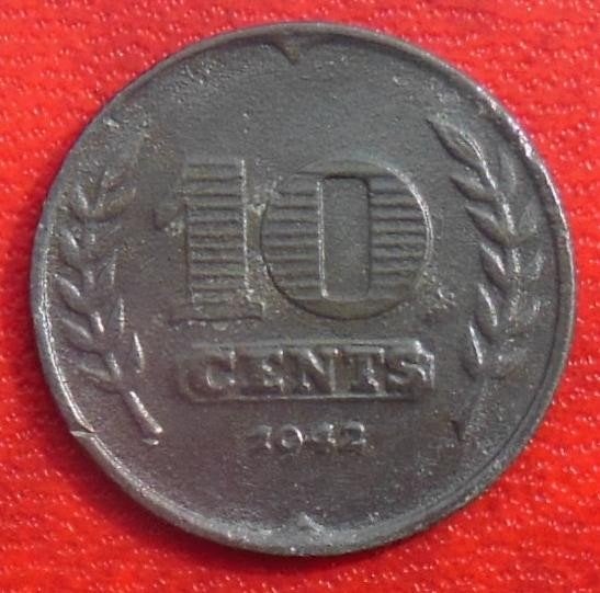 1942 10 centimes Nederland occupation allemande, Verzenden, Koningin Wilhelmina, 10 cent, Losse munt