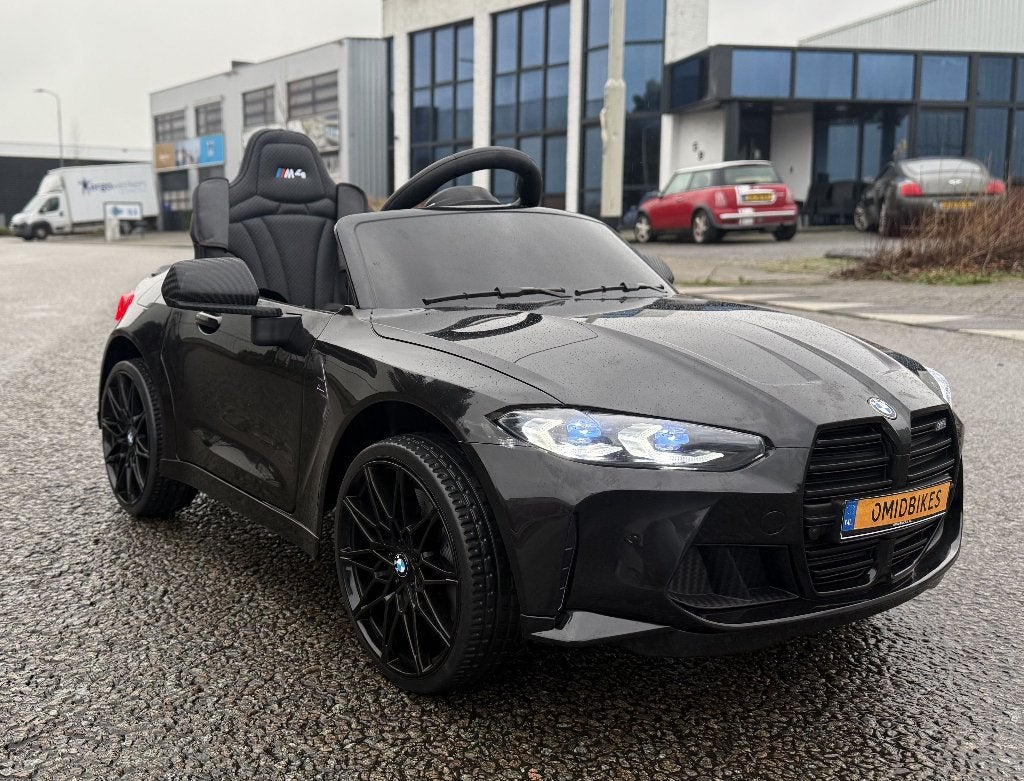 BMW M4 12v zwart Afstands. - Bleutooth - Led - Leder - Rubb!, Enlèvement ou Envoi, Neuf