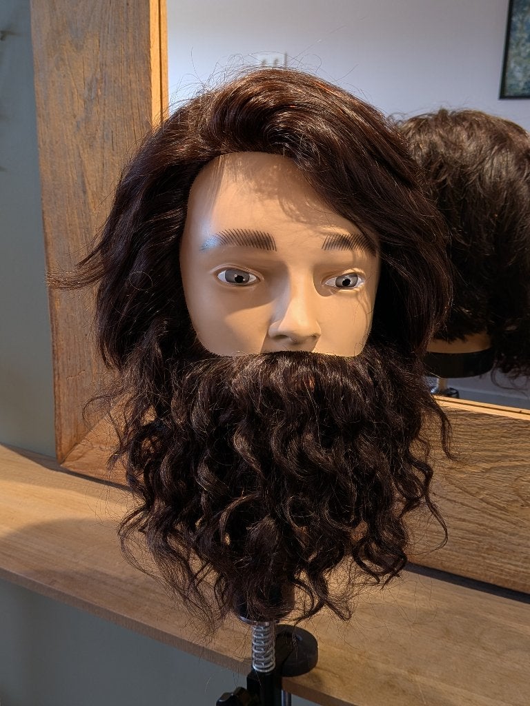 Kappers oefenhoofd man met echt haar Exalto, Ophalen of Verzenden, Gebruikt, Kunst en Creatief