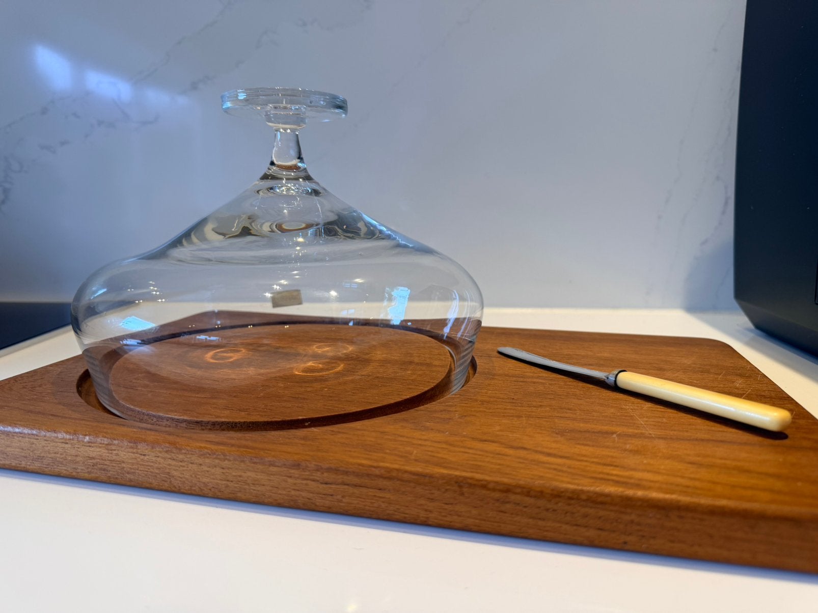 Planche danoise en teck  — Années 60/70, Verre, Enlèvement, Comme neuf, Ensemble