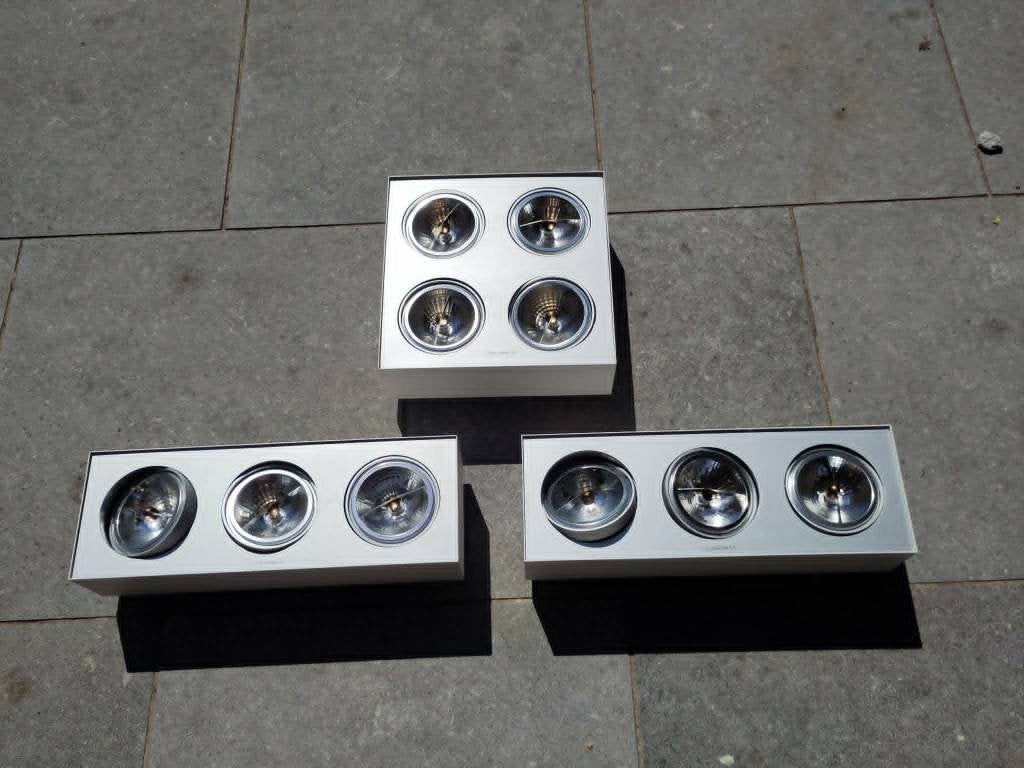 Plafonniers Lirio blocs , blanc/gris, Ophalen, Design, Grijs, Zo goed als nieuw
