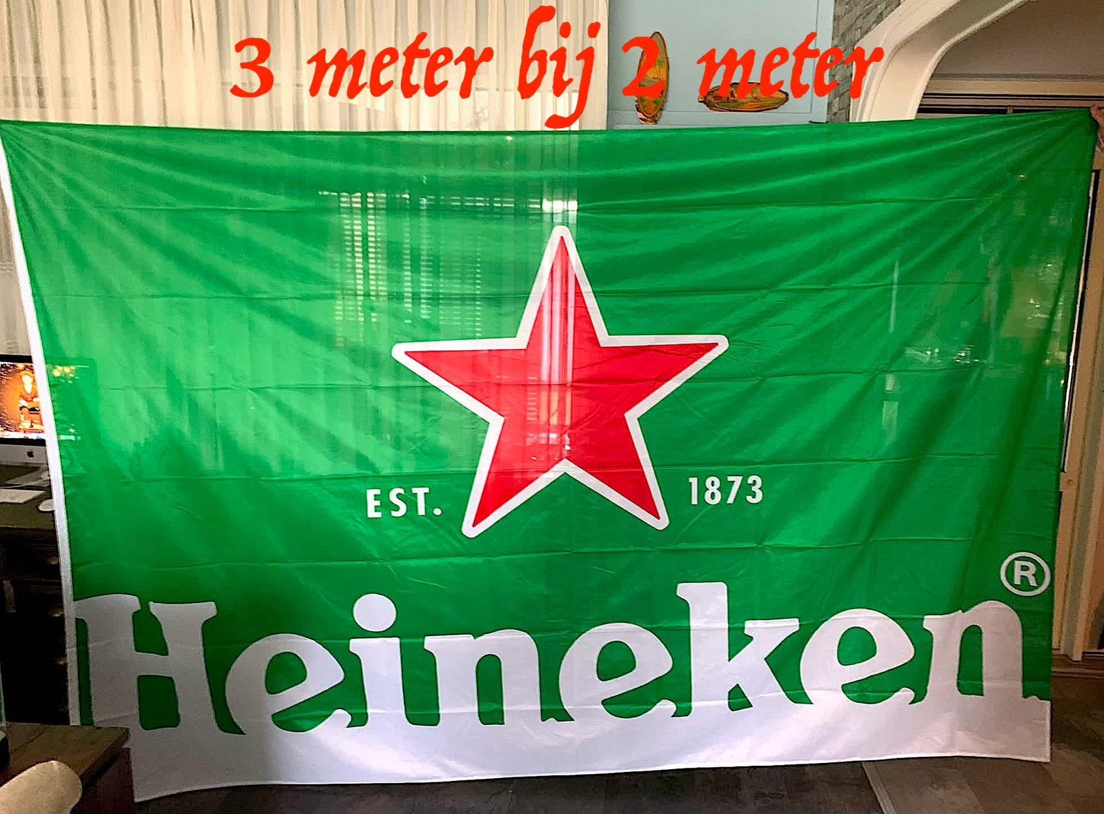 Te koop mancave 3 nieuwe Heineken cafe vlaggen, Verzamelen, Ophalen of Verzenden, Zo goed als nieuw, Overige typen, Heineken