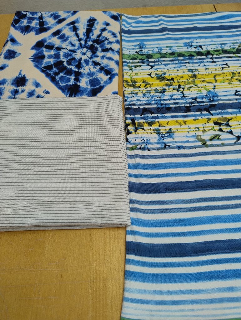 Lot van 3 tricot stofjes., Hobby en Vrije tijd, Ophalen of Verzenden